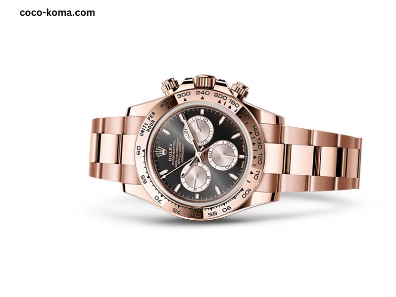 Rose Gold Black Strap Rolex Celeb